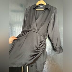 Zara little black dress long sleeve